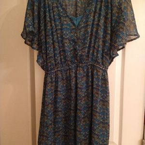 Chiffon mini dress with matching slip